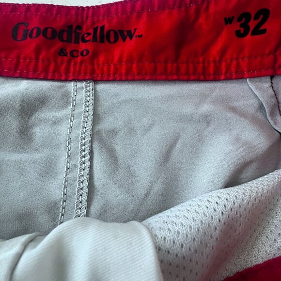 Mens Swim Trunks Board Shorts W32 Black & Gray Stripe Goodfellow & Co SEE - Picture 3 of 4